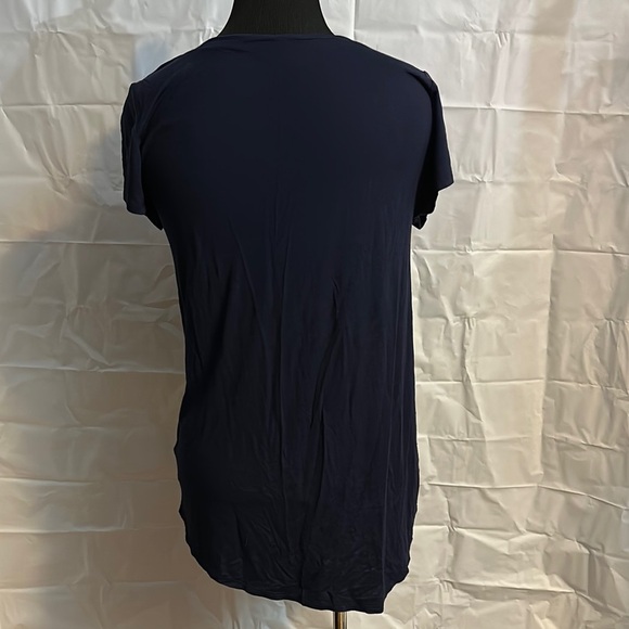 Navy Blue Women's V-Neck Top - Picture 4 of 5